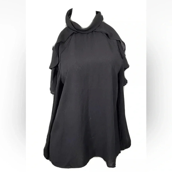 PinkBlush Maternity Knit Open Shoulder Ruffle Top Shirt Size Small S - Picture 1 of 6